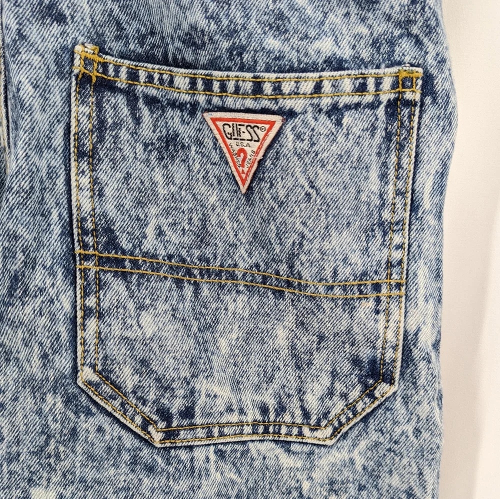 Guess George Marciano VINTAGE 90s Y2K Acid Wash Denim Overall Dress Size 2 - Picture 5 of 11